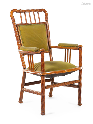 An Art Nouveau Open Arm Chair