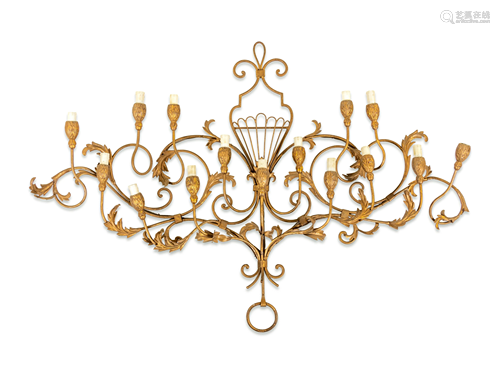 A Gilt Metal Fifteen-Light Sconce