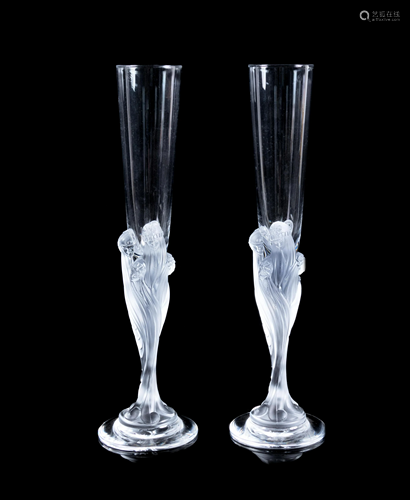 Erte 20th Century A Pair of Erte 'Mystique' Glass