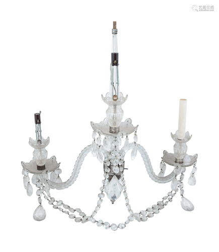 A Cut Glass Three Light Sconce