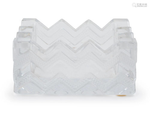 Lalique France, Late 20th Century Chevron Dish