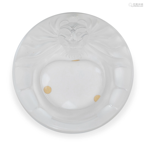 Lalique France, Late 20th Century Lion Dish