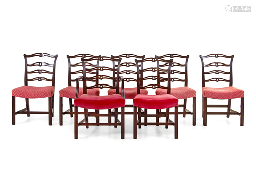 A Set of Seven George III Style Mahognay Dining Chairs