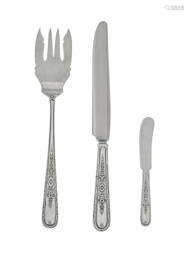 A Group of American Silver Flatware Articles Length of