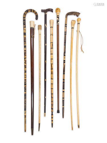 A Collection of Nine Canes Length of longest 35 …