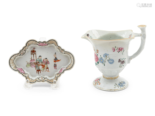 Two Chinese Famille Rose Porcelain Articles Length of