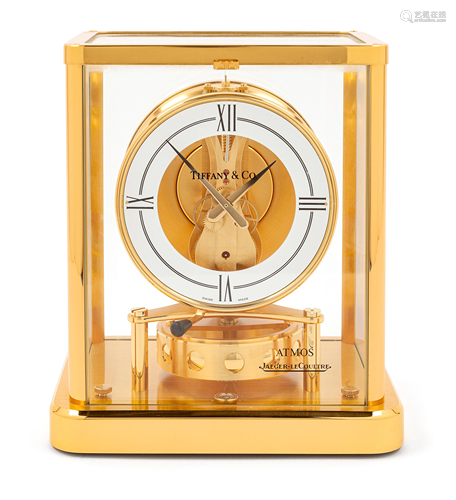 A Le Coultre Brass and Glass Atmos Clock