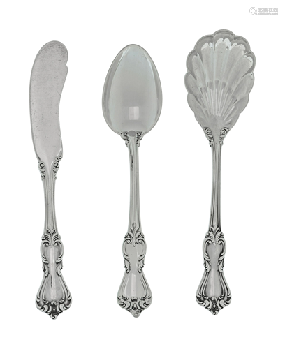 A Group of American Silver Flatware Articles Length of