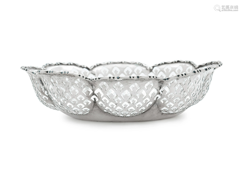 An English Silver Candy Bowl Width 8 inches.