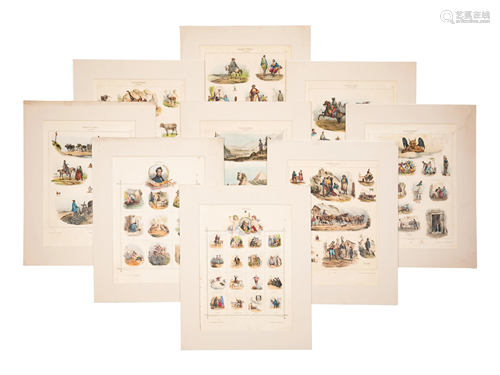 A Collection of Continental Hand-Colored Eng…