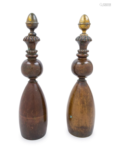 A Pair of Continental Bronze Ornaments