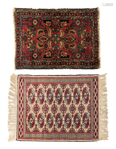 Two Persian Mats Larger 2 feet 2 inches x 2 feet 9