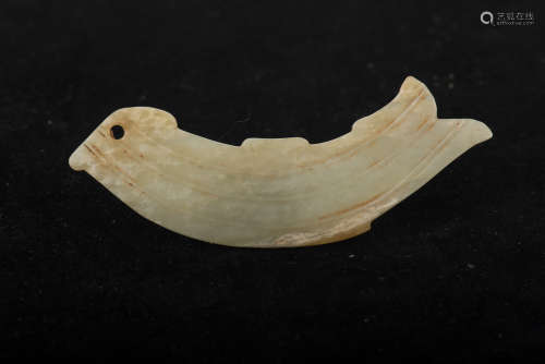 ARCHAIC JADE CARVED 'FISH' ORNAMENT