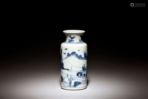 BLUE AND WHITE 'FISHERMEN' VASE