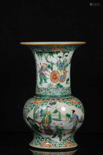 WUCAI OPEN MEDALLION 'PEOPLE' VASE