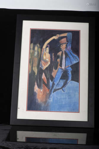 DANCER, WATERCOLOR ON PAPER BY CONCI