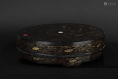 LACQUERED WOODEN ROUND BOX