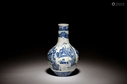 BLUE AND WHITE 'PEOPLE' VASE