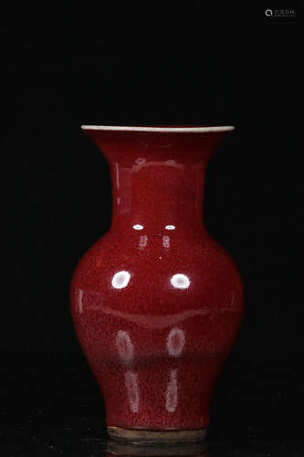 MONOCHROME RED GLAZED LARGE VASE