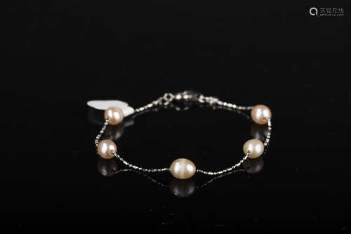 PINK PEARL BRACELET WITH SILVER