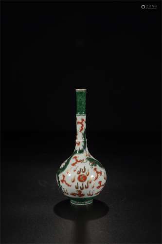 A Chinese Iron-Red Glazed Porcelain Vase 