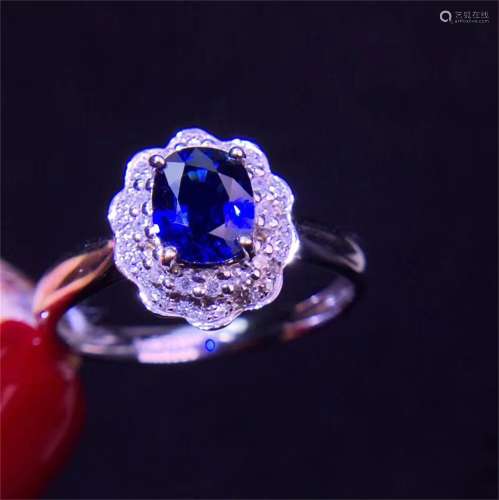 A Chinese Carved Sapphire Ring