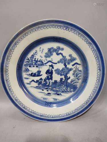 A Chinese Blue and White Porcelain Plate