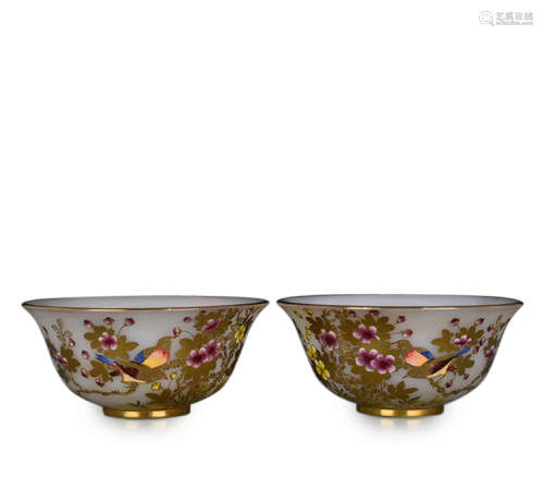 A Chinese Enamel Glazed Peking Glass Bowl