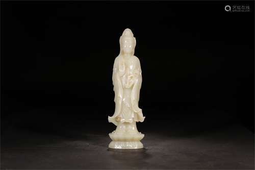 A Chinese Carved Jade Figure of Buddha