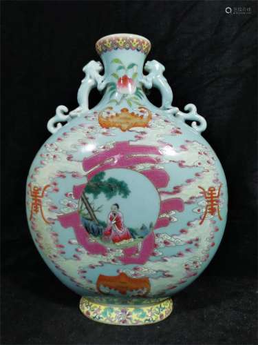 A Chinese Famille-Rose Porcelain Vase