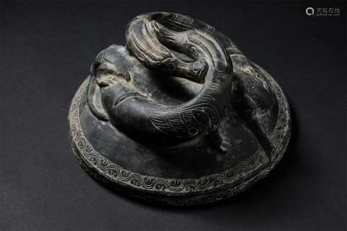 A Chinese Carved Ink-stone Cover 