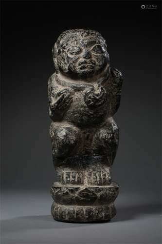 A Chinese Carved Stone Figure of Boy