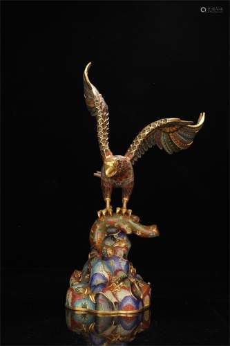 A Chinese Cloisonne Eagle Decoration