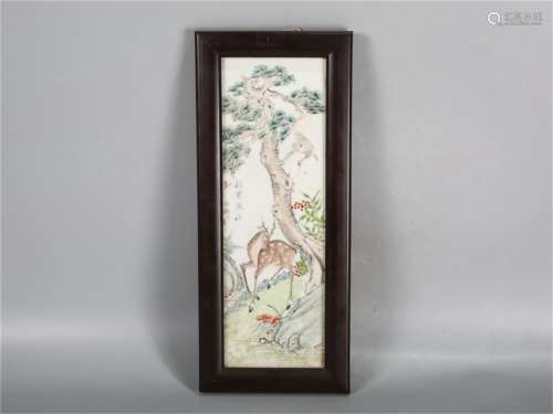 A Chinese Famille-Rose Porcelain Plaque