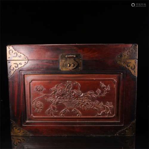 A Chinese Carved Boxwood Box