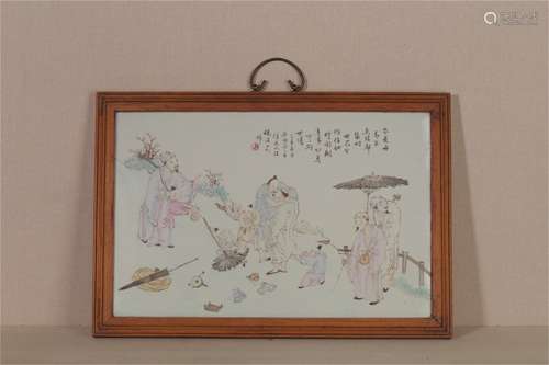 A Chinese Famille-Rose Porcelain Plaque