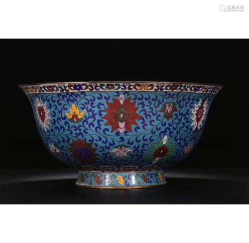 A Chinese Filigree Enamel Bronze Bowl