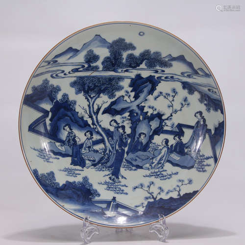 A Chinese Blue and White Porcelain Plate