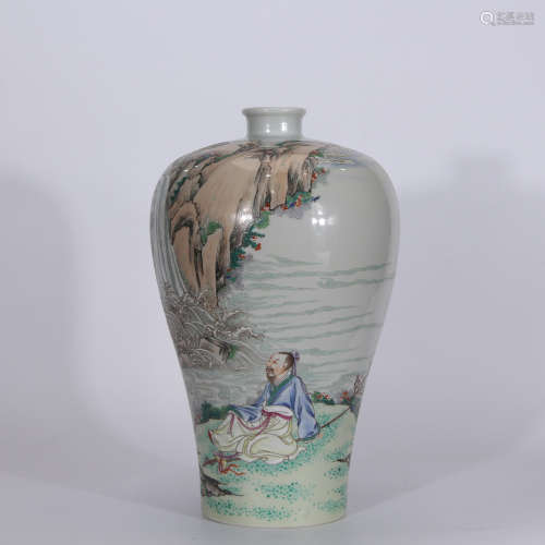 A Chinese Famille Rose Porcelain Plum Vase