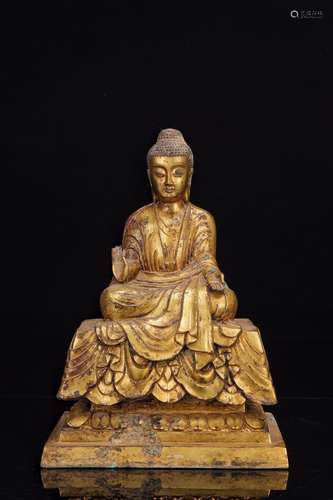 A Chinese Bronze Buddha Seated Statue of Sakyamuni