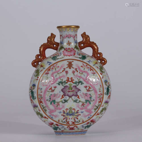 A Chinese Famille Rose Porcelain Flask