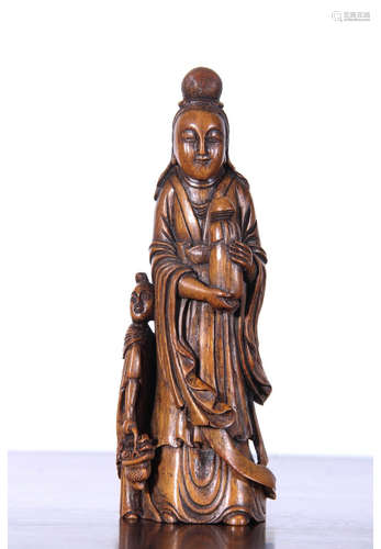 A Chinese Carved Bamboo Root Figure Statue