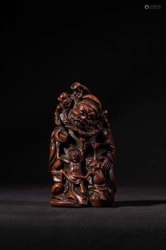 A Chinese Carved Bamboo Root Ornament