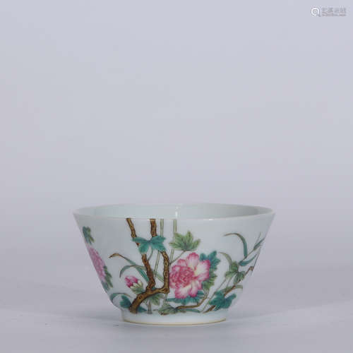 A Chinese Famille Rose Porcelain Cup