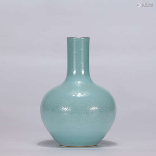 A Chinese Azure Glazed Porcelain Vase