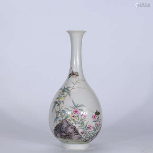 A Chinese Famille Rose Porcelain Yuhuchunping