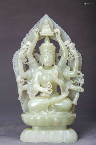 A Chinese Jade Guanyin Statue Ornament