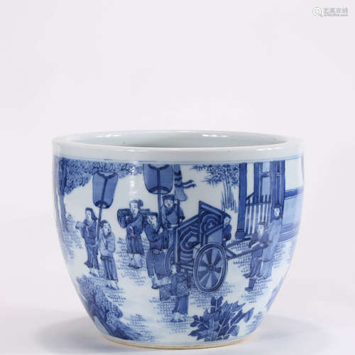 A Chinese Blue and White Porcelain Tank