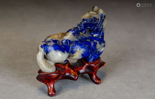 A Chinese Lapis Lazuli Horse Ornament