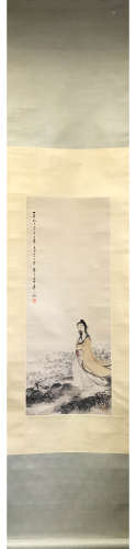A Chinese Figure Vertical Scroll, Fu Baoshi Mark